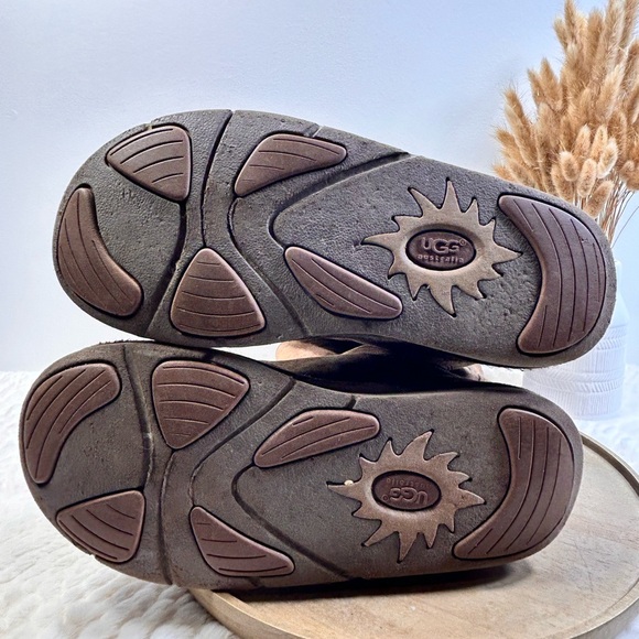 UGG Knightsbridge Brown Suede Shearling Women Size 8 Tall Back Zip Boots - Picture 13 of 15